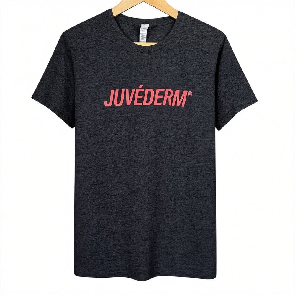 Juvederm Unisex Small Dark Gray Promotional Medical Lip Filler T Shirt